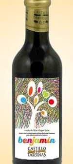 Small bottle of Benjamin olive oil with a colorful tree design on the label. - Olive Oil Times