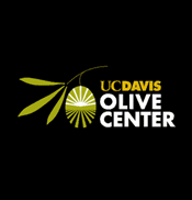 Logo of the UC Davis Olive Center featuring an olive and text in green and yellow. - Olive Oil Times