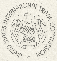 Sello de la Comisión de Comercio Internacional de los Estados Unidos con un águila y texto alrededor del emblema. Olive Oil Times