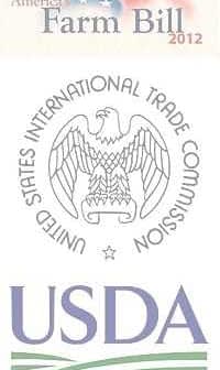 Logos representing the 2012 Farm Bill, USDA, and the United States International Trade Commission. - Olive Oil Times