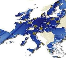 Map of Europe featuring blue regions and yellow stars representing the European Union. - Olive Oil Times