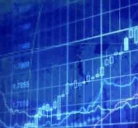 Graph depicting stock market trends with a candlestick chart in blue tones. - Olive Oil Times