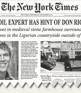 Front page of The New York Times featuring an article about an olive oil expert and a photo of the expert. - Olive Oil Times