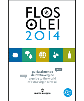 Cover of the Flos Olei 2014 guide featuring icons and text about extra virgin olive oil. - Olive Oil Times