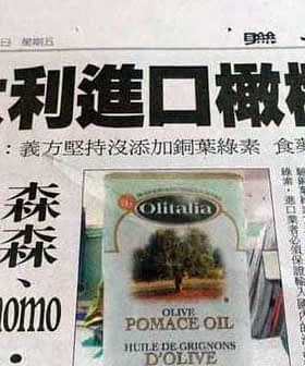 Advertisement for Olitalia pomace oil featured in a newspaper article. - Olive Oil Times