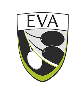 Logo of EVA featuring two olives and the letters EVA in a shield design. - Olive Oil Times