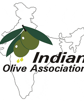 Logo of the Indian Olive Association featuring olives and a map of India. - Olive Oil Times