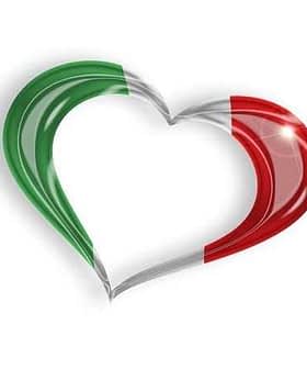 Heart shape design featuring the colors of the Italian flag in a flowing style. - Olive Oil Times