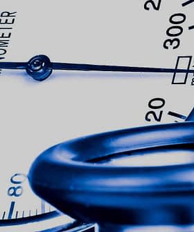 Close-up of a sphygmomanometer displaying blood pressure readings in mmHg. - Olive Oil Times