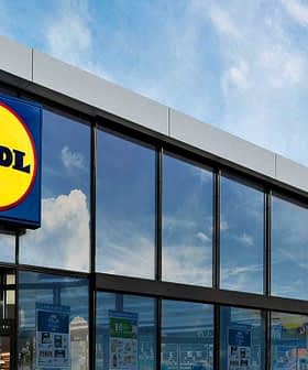 Exterior view of a Lidl supermarket building with large glass windows and a prominent logo. - Olive Oil Times