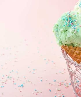 Three ice cream cones with green, pink, and yellow ice cream topped with colorful sprinkles. - Olive Oil Times
