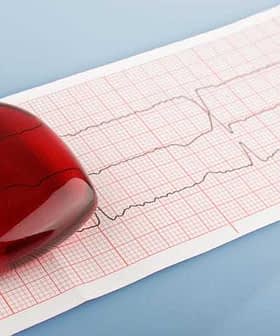 A red heart-shaped object placed on an electrocardiogram (ECG) paper showing heart activity. - Olive Oil Times