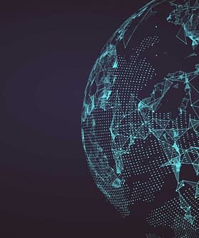 A digital representation of a globe composed of geometric lines and dots in blue against a dark background. - Olive Oil Times