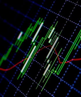 Close-up of a stock market chart displaying candlestick patterns and moving averages in green and red. - Olive Oil Times