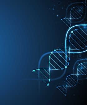 Abstract illustration of a DNA helix with a blue background and glowing elements. - Olive Oil Times