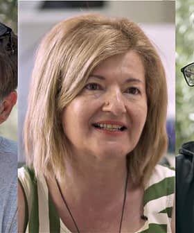 Three individuals engaged in a conversation, featuring two men and one woman, each with distinct expressions. - Olive Oil Times