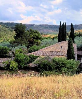 A stone building with a tiled roof, surrounded by trees and tall grass in a rural landscape. - Olive Oil Times