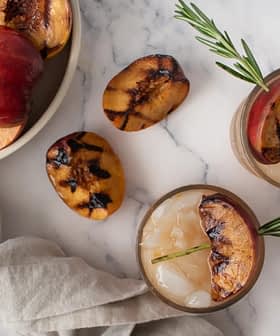 Grilled Peach Whiskey Sour