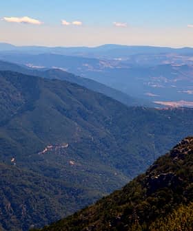 Amplia vista de un paisaje montañoso con colinas onduladas y picos distantes bajo un cielo azul claro. Olive Oil Times