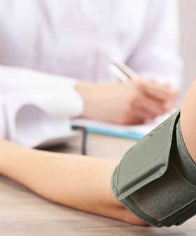 Durante una consulta médica se coloca un monitor de presión arterial en el brazo del paciente. Olive Oil Times