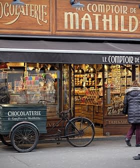 Izložba Le Comptoir de Mathilde s čokoladnico in vozičkom za kolesa. - Olive Oil Times