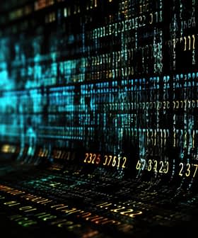 Rappresentazione astratta di dati digitali con numeri e simboli su uno sfondo scuro. - Olive Oil Times