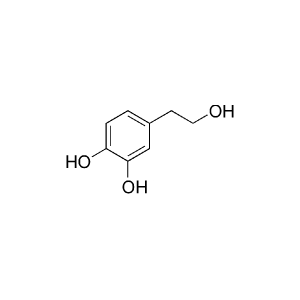 Chemical structure diagram of hydroxytyrosol showing its molecular composition. - Olive Oil Times