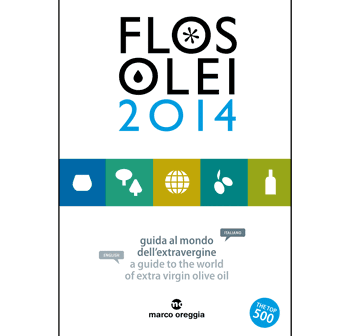 Cover of the Flos Olei 2014 guide featuring icons and text about extra virgin olive oil. - Olive Oil Times