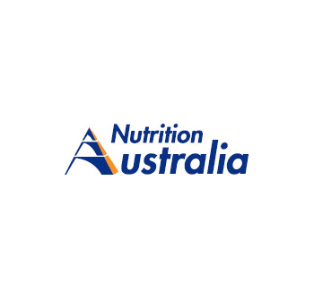 Logotipo de Nutrition Australia con texto estilizado y un elemento gráfico triangular. Olive Oil Times