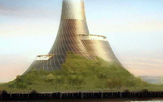 Conceptual design of a biomass power plant with a unique structure and greenery. - Olive Oil Times