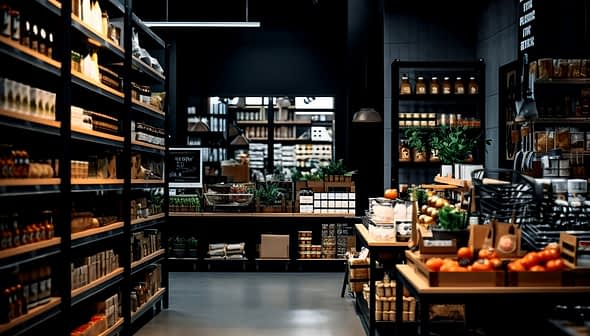 Interior view of a grocery store featuring shelves stocked with various food products and items. - Olive Oil Times