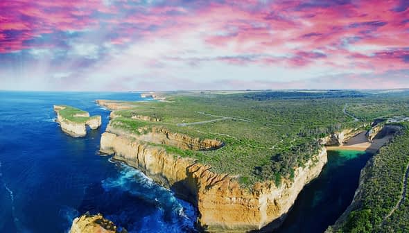 Aerial view of Great Ocean Road - Australia