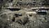 Aerial view of a logging operation showing trucks and stacked logs along a dirt road. - Olive Oil Times