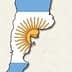 Outline map of Argentina featuring the national flag colors and emblem in the center. - Olive Oil Times