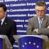 Two men standing at podiums during a press conference at the European Commission. - Olive Oil Times