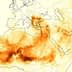 Map showing the distribution of red dust across Europe and North Africa with varying shades of orange. - Olive Oil Times