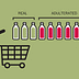 Graphic showing a person with a shopping cart next to bottles labeled real and adulterated in different colors. - Olive Oil Times