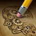 Illustration of a pencil eraser removing gears from a brain, symbolizing thought processes. - Olive Oil Times