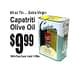 68 oz tin of Capatriti Extra Virgin Olive Oil with a yellow cap and price tag. - Olive Oil Times