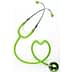 Green stethoscope with a heart-shaped tube and metal chest piece. - Olive Oil Times