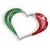 Heart shape design featuring the colors of the Italian flag in a flowing style. - Olive Oil Times