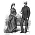 Illustration of a Victorian couple, a woman in a long dress and a man in a suit with a cane. - Olive Oil Times