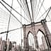 View of the Brooklyn Bridge's structure with cables and city skyline in the background. - Olive Oil Times