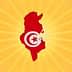Silhouette of Tunisia filled with the national flag colors on a yellow background. - Olive Oil Times