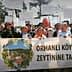 Group of protesters holding banners and signs during a demonstration in Orhanlı Village against a quarry operation. - Olive Oil Times
