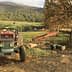 Blue agricultural tractor parked on a dirt path in a field with trees in the background. - Olive Oil Times