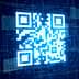 A blue QR code displayed on a digital background with binary code elements. - Olive Oil Times