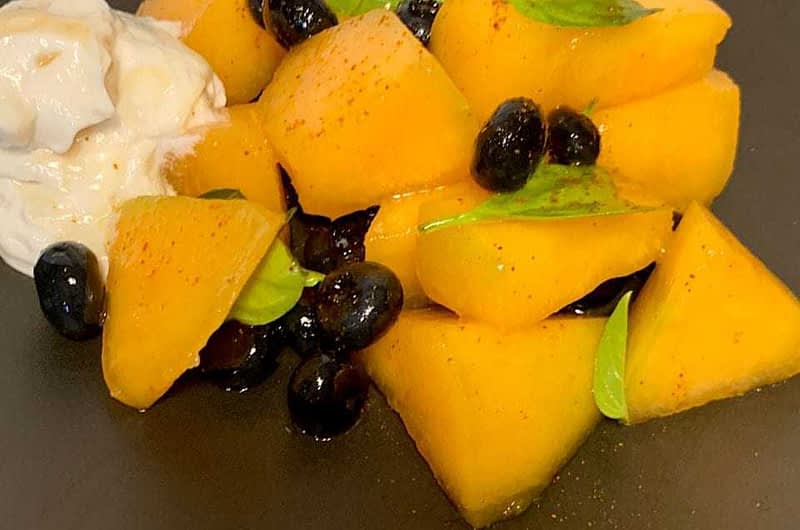 Juicy Melon Salad with Greek Yogurt and Honey