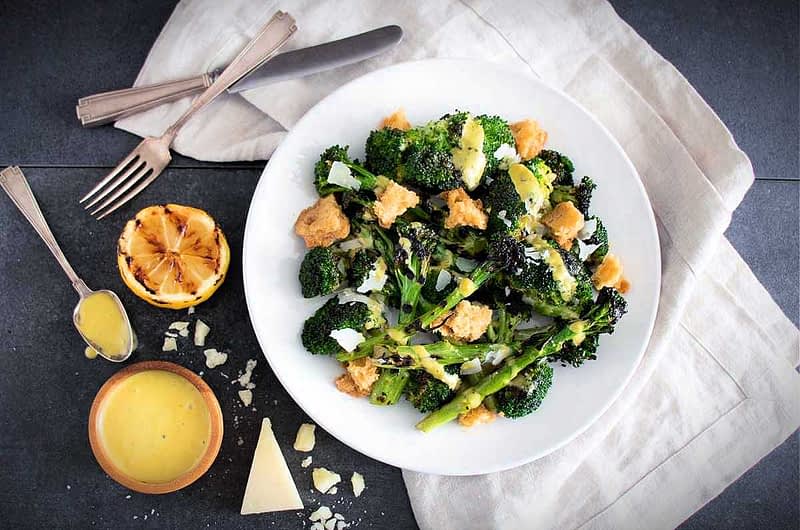 Grilled Broccoli Caesar Salad 