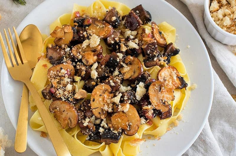 Mushroom Pappardelle with Pangritata